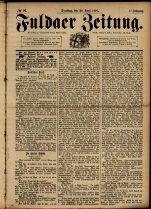 Ausgabe vom Dienstag, den 29. April 1890.