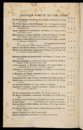 List of Malayalam works by the same author
