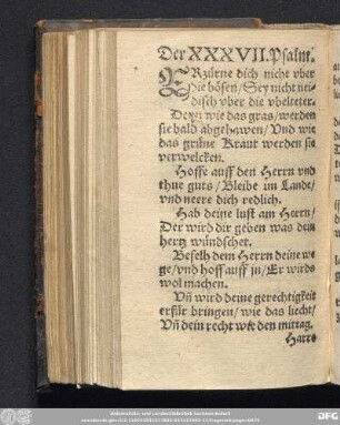 Der XXXVII. Psalm.