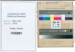 Entnazifizierung Johann Tengs , geb. 17.08.1897 (Fuhrunternehmer)