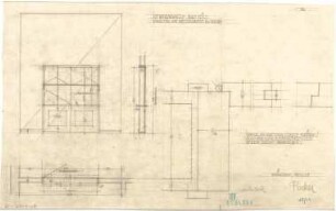 Fischer, Theodor; Bad Tölz (Bayern); Gewerbehalle - Schalter des Meldeamtes (Grundriss, Ansicht,Schnitt, Detail)