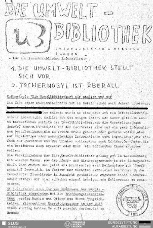 Trägerkreis "Die Umweltbibliothek" - wir stellen uns vor
