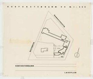 Wohnhaus Kurfürstendamm 90, Berlin-Halensee: Lageplan 1:500