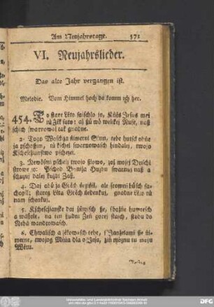 VI. Neujahrslieder.