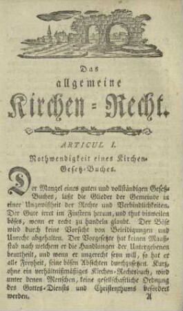 Das allgemeine Kirchen-Recht.