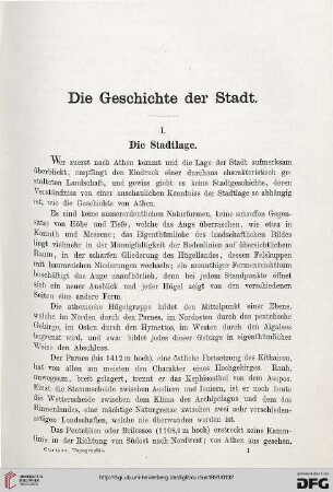 I: Die Stadtlage