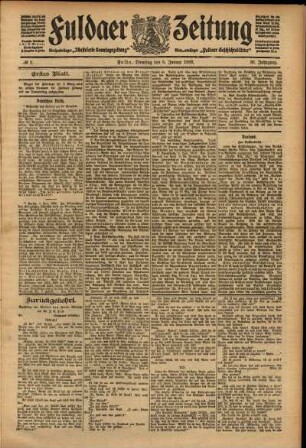 Erste Ausgabe vom Dienstag, den 05. Januar 1909.