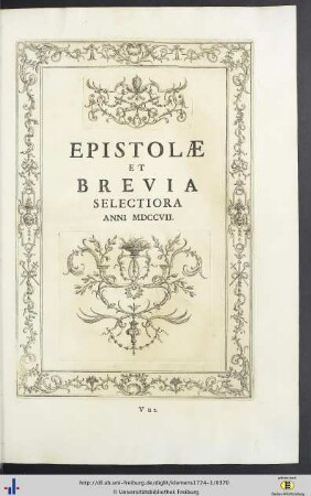 Epistolae Et Brevia Selectiora Anni MDCCVII.