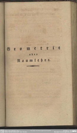 Geometrie oder Raumlehre