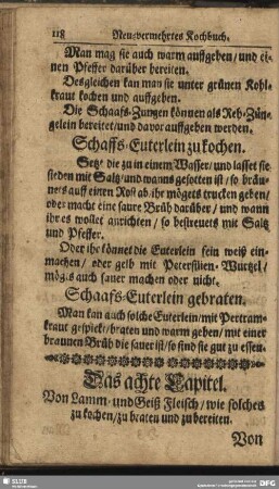 Das achte Kapitel. Von Lamm- und Geiß Fleisch