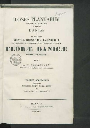 Flora Danica, Volumen Duodecimum, Fasc. XXXIV, XXXV, XXXVI