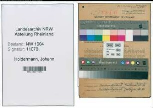 Entnazifizierung Johann Holdermann , geb. 26.02.1893 (Rangiermeister)