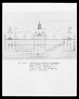 Boufflers, Schloss, Aufriss der Fassade
