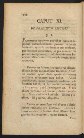 Caput XI. De Praecepto Septimo