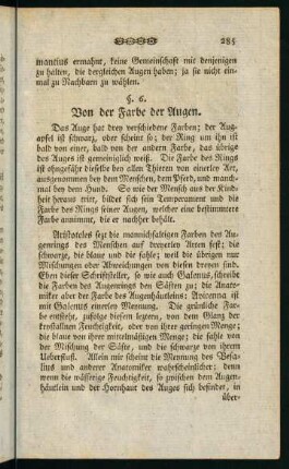 285-289, §6. Von der Farbe der Augen
