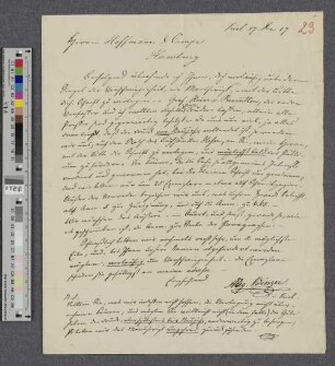 Brief an Benjamin Gottlob Hoffmann und August Campe