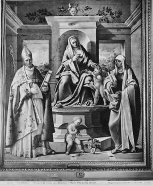 Thronende Madonna mit dem Heiligen Ludwig von Toulouse und der Anna