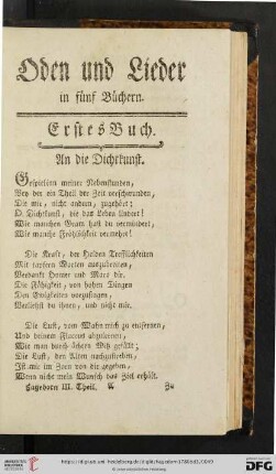 Oden und Lieder in fuenf Buechern