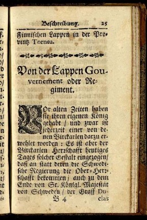 Von der Lappen Gouvernement oder Regiment.