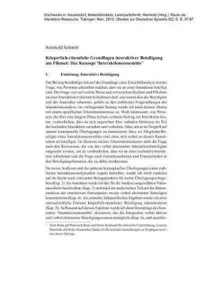 Körperlich-räumliche Grundlagen interaktiver Beteiligung am Filmset: Das Konzept 'Interaktionsensemble'