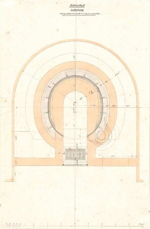 Gärtner, Friedrich von; München, Ludwigstr.; Staatsbibliothek - Luftheizung (Schnitt)