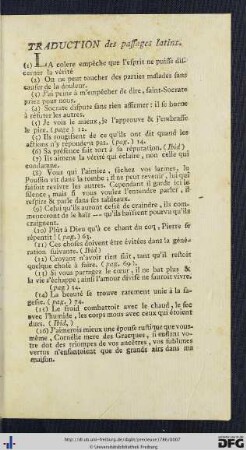 Traduction des passages latins.