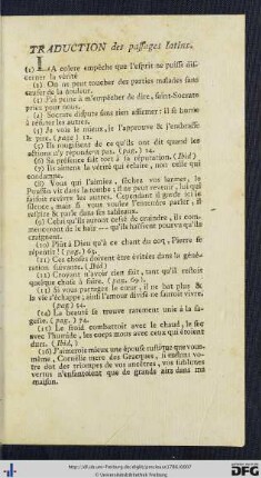 Traduction des passages latins.