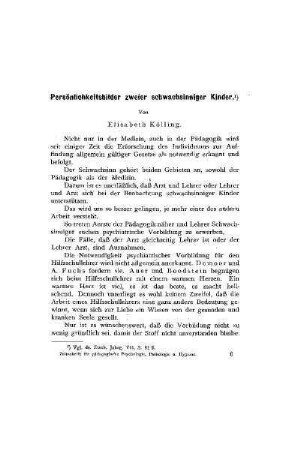 Persönlichkeitsbilder zweier schwachsinniger Kinder