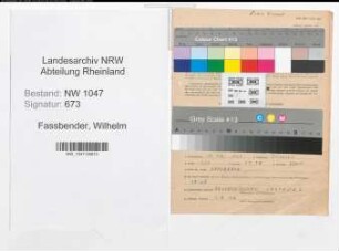 Entnazifizierung Wilhelm Fassbender , geb. 19.05.1907 (Bauunternehmer)