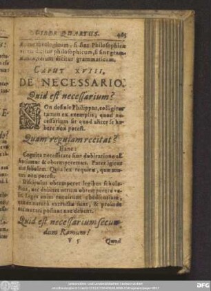Caput XVIII. De Necessario.