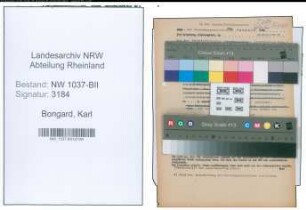 Entnazifizierung Karl Bongard , geb. 21.10.1891 (Beamter)