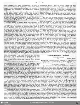 Elektrotechnische Plauderei