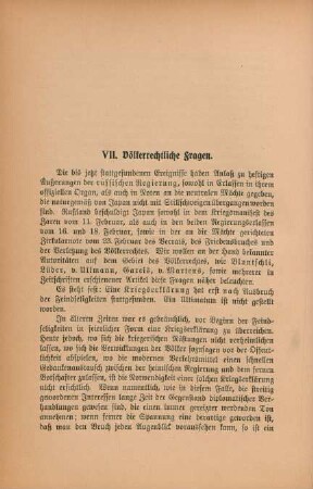 VII. Völkerrechtliche Fragen