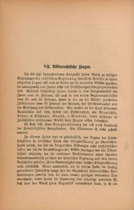 VII. Völkerrechtliche Fragen