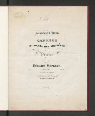 Caprice et danse des sorcières : pour piano ; Oeuv. 47