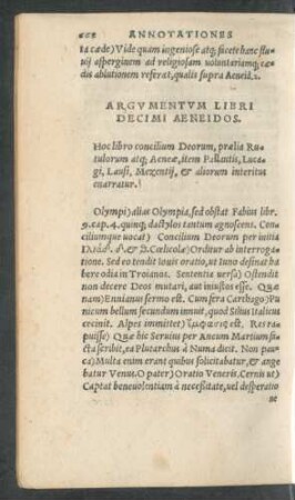 Argumentum Libri Decimi Aeneidos.