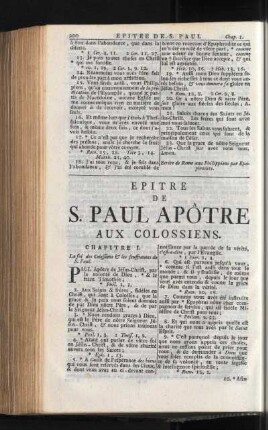 Epitre De S. Paul Apôtre Aux Colossiens