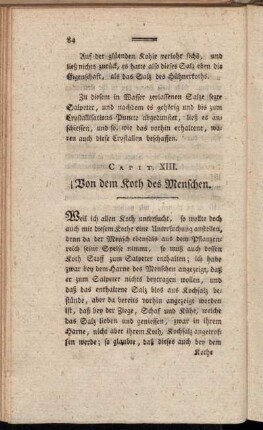 Capit. XIII. Von dem Koth des Menschen.