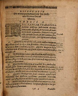 Disputatio X. De praedestinatione filiorum Dei