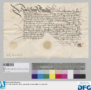 Heinrich Rudolff von Wetze, Administrator des Stiftes Waldsassen, stellt der Stadt Nürnberg Quittung aus über 400 fl. ihm verschriebene Stadtsteuer.