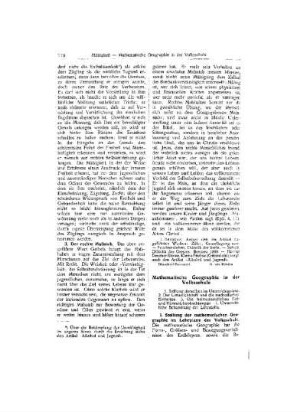Mathematische Geographie in der Volksschule