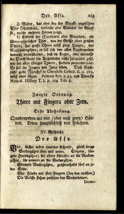 Zweyte Ordnung. Erste Abtheilung.
