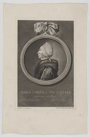 Bildnis der Maria Cordvla von Stetten