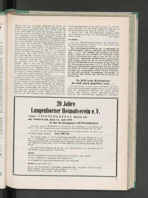 20 Jahre Langenhorner Heimatverein e.V.