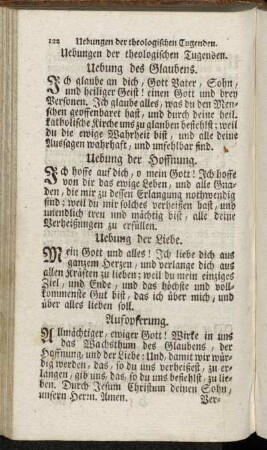 Uebungen der theologischen Tugenden.