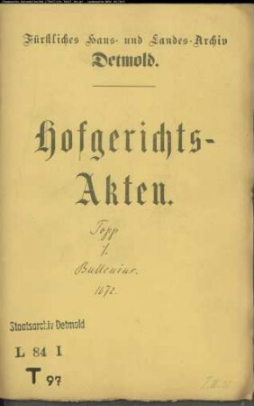 Topp, Bartold, Waldvogt gegen Lic. Valentin Bullenius (Bullen) - Schuldforderung