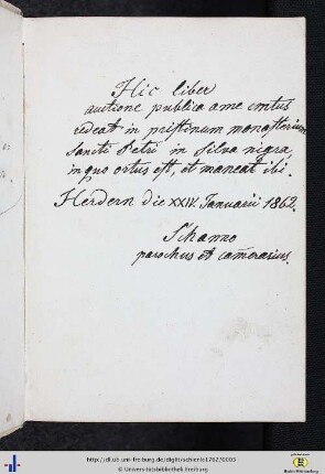 Hic liber auctione a me emtus…