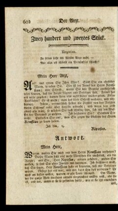 Zwey hundert und zweytes Stück