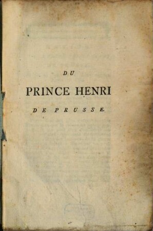 Notice Sur La Vie Du Prince Henri De Prusse