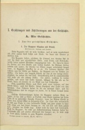I. Erzählungen und Schilderungen aus der Geschichte